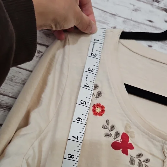 Disney's Thumper  Cream Floral Embroidered Long Sleeve Top - Picture 7 of 11